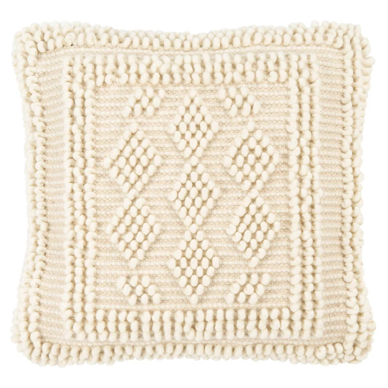 Safavieh Darvey Embroidered Wool Blend Reversible Throw Pillow