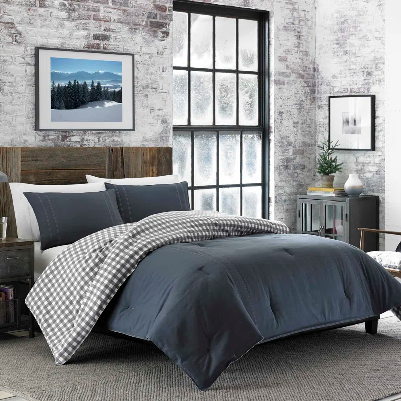Eddie Bauer Eddie Bauer Kingston Navy Cotton Reversible Comforter Set