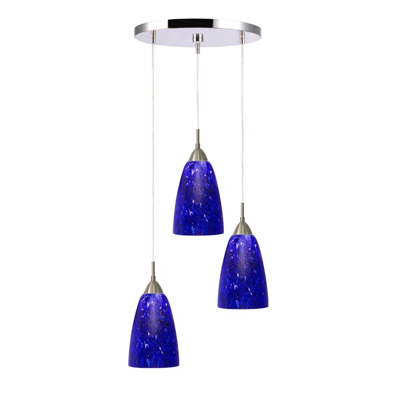 Woodbridge Lighting Art Glass 3 - Light Cluster Pendant