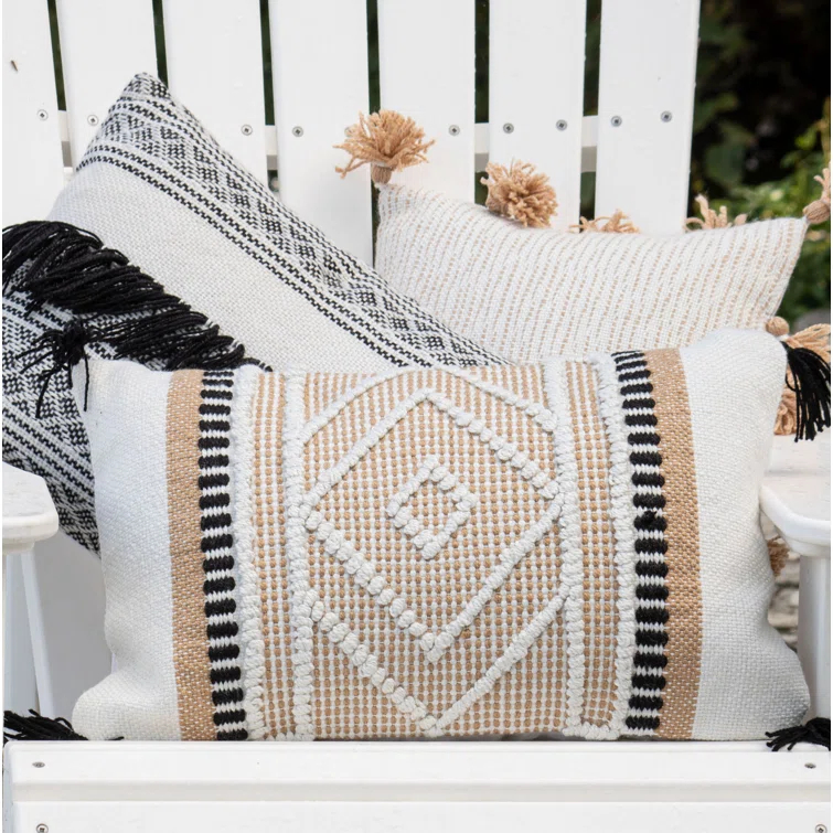 Foreside Home & Garden Tassels Indoor/Outdoor Throw Pillow