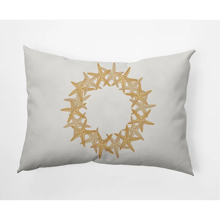 e by design Coastal Christmas Indoor/Outdoor Reversible Throw Pillow