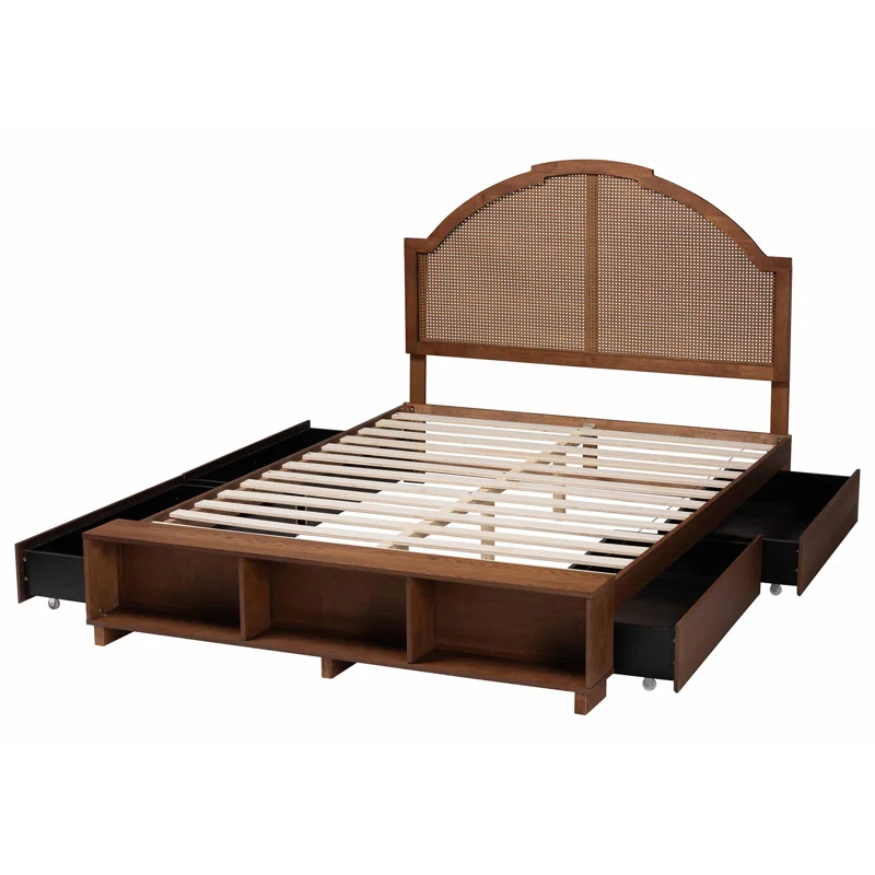 Bayou Breeze Chastie Mid-Century Brown Storage Bed