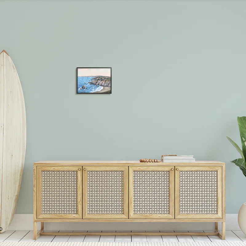 Stupell Industries " Ocean Coast Cove Distant Sailboats Beach Cliff Landscape " by Timothy O' Toole