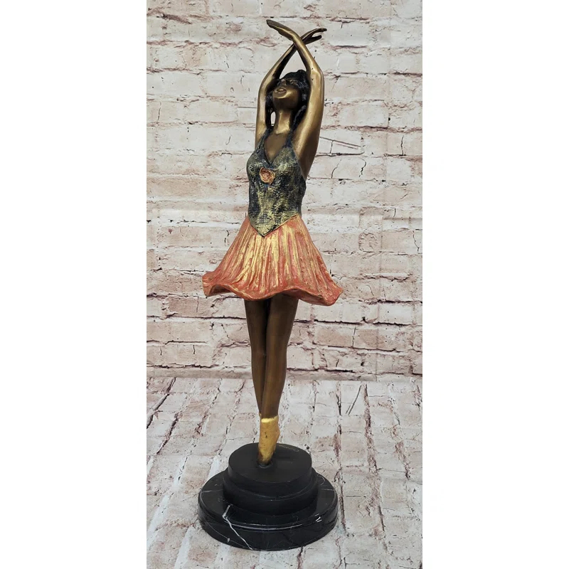 Ballerina Ballet Dancer Bronze Statue Sculpture Figure Figurine Decor 21 Inches X 6 Inches