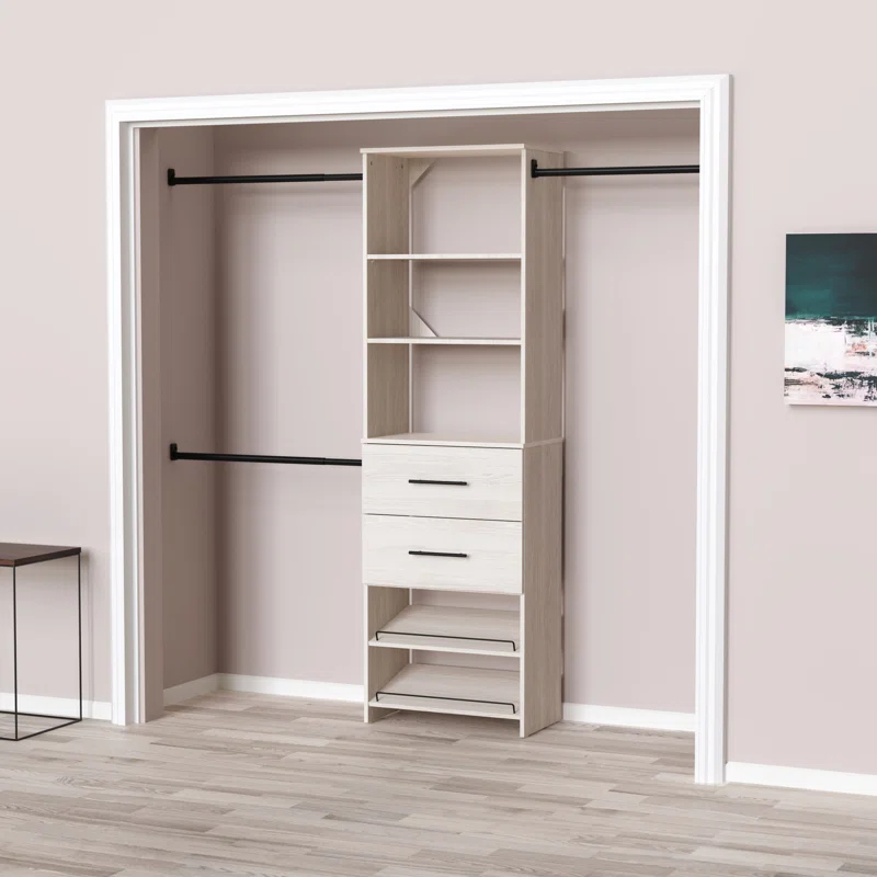 ClosetMaid SuiteSymphony 84" W -120" W Closet System Kit with Drawers and Shoe Shelves