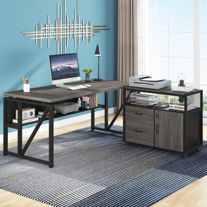 XDYZ 15.74"W X 29.92"H Mobile 2 Drawer File Cabinet With Doors