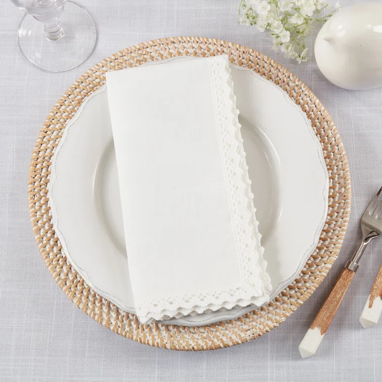Saro Abilene Collection Polyester Square Napkin (Set of 4)