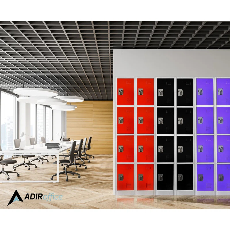 AdirOffice 12'' Wide Steel 4-Tier School and Gym Locker