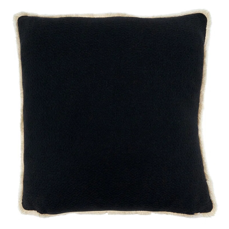 Saro Noir Et Blanc Collection Cotton Reversible Throw Pillow