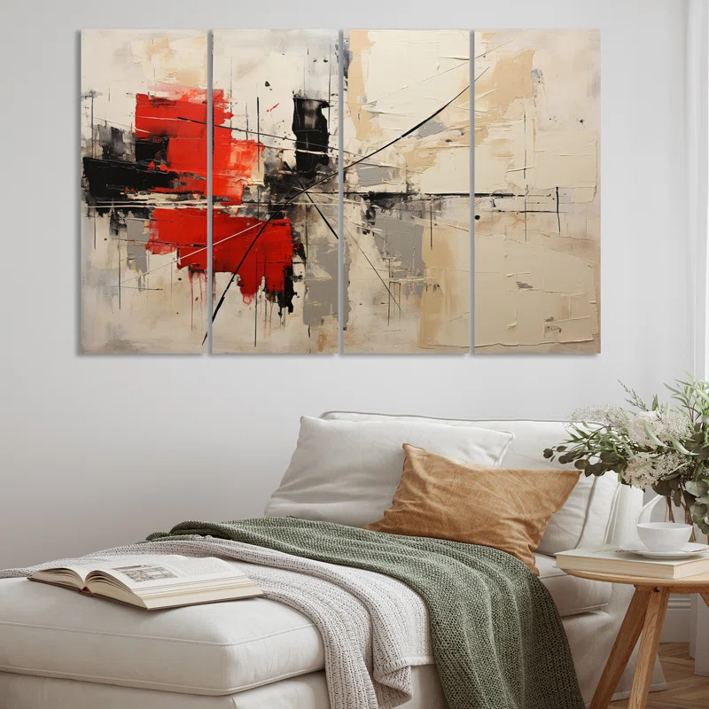 Design Art " Abstract Duality I " 4 - Pieces