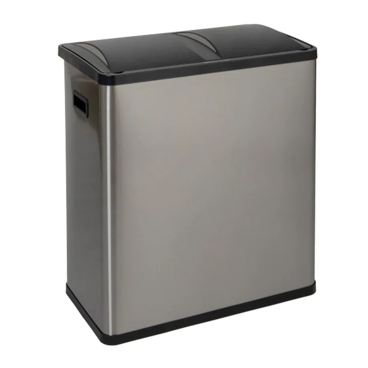 Household Essentials Steel Motion Sensor Multi-Compartment Trash/Recycling Bins - 8 Gallons