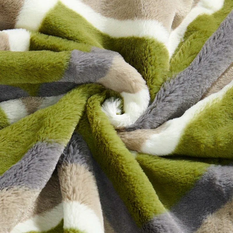 Home Soft Things Chevron Faux Fur Pillow Cover (Set of 2)