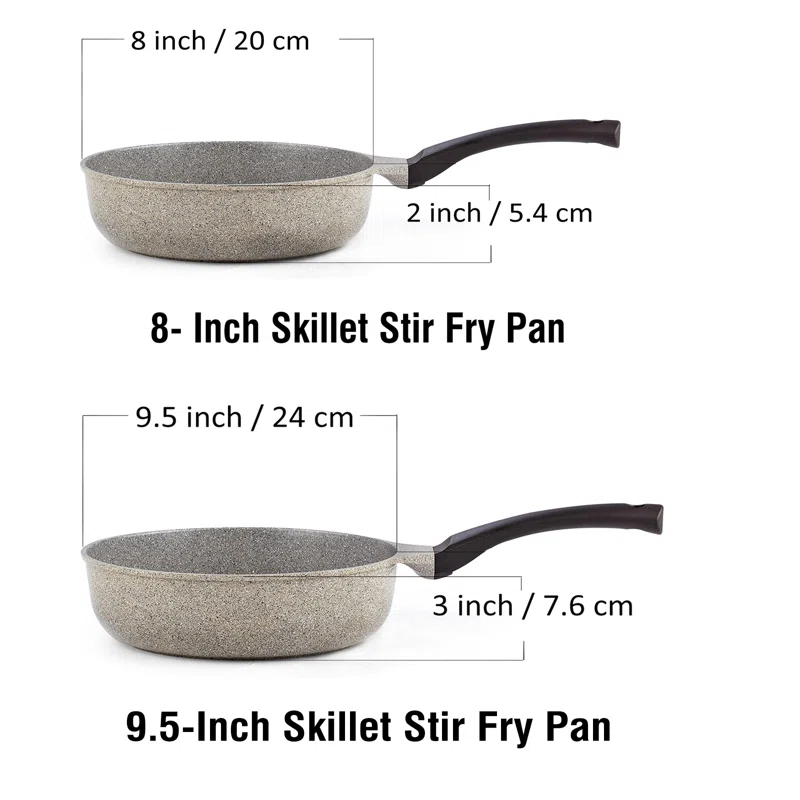 Cook N Home Cook N Home Non-Stick Saute Skillet Omelette Pans Set, 8-inch and 9.5-inch