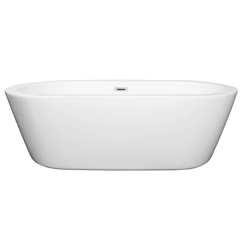 Wyndham Collection WCOBT100371 Mermaid 71'' x 33.5'' Freestanding Soaking Acrylic Bathtub