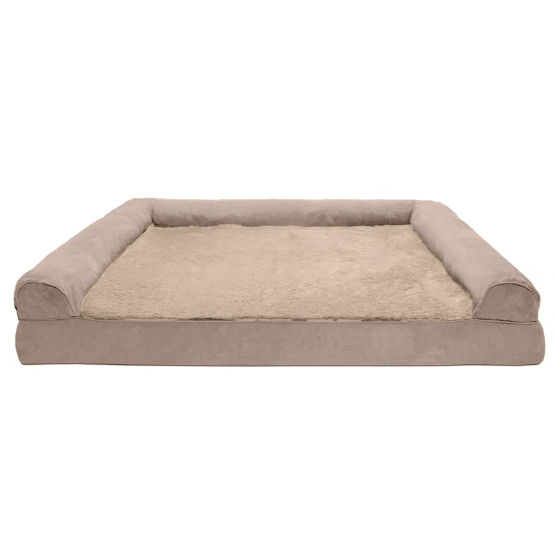 FurHaven Plush & Suede Orthopedic Sofa Dog Bed - Jumbo Plus, Almondine