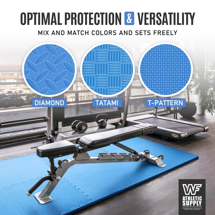 CAP CAP Interlocking Exercise Foam Mats, 24 SQ.FT Diamond, TATAMI, T-Pattern 1/2-Inch Thickness Tiles