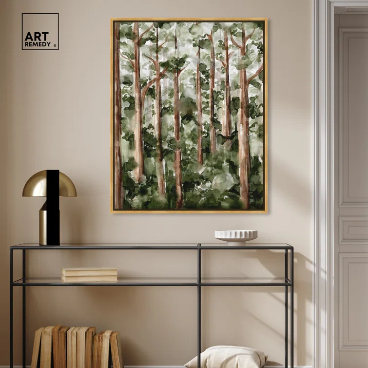 Art Remedy Art Remedy Wildy Forest Framed Landscape Watercolor Style 56937