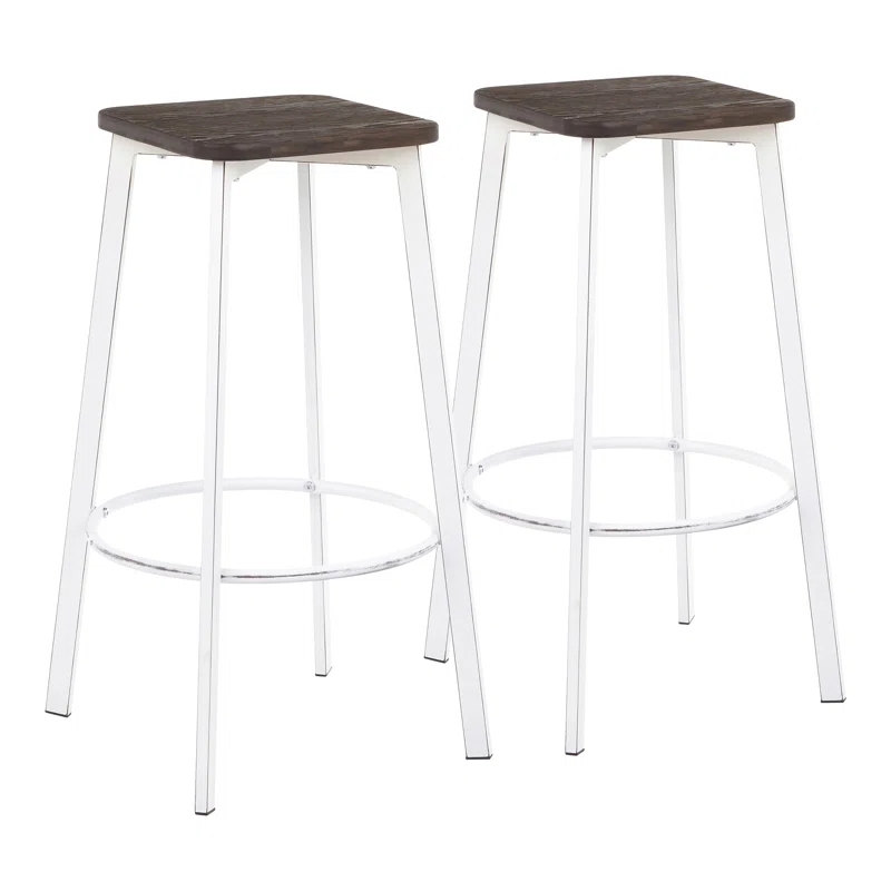 Wenty Clara Upholstered Counter Stool with Metal Frame (Set of 2)