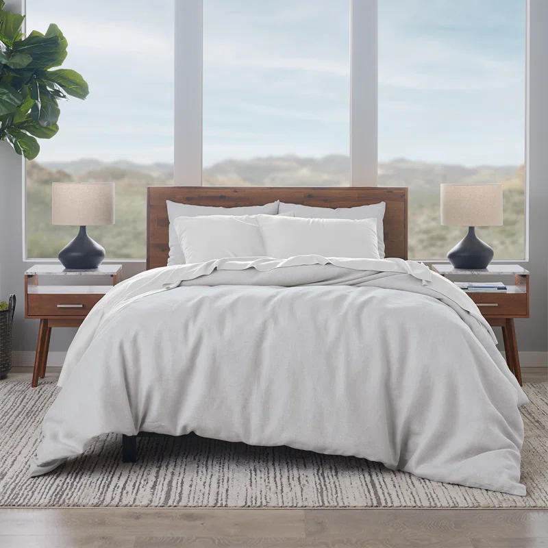 Ella Jayne Home French Linen Cotton 3-Piece Duvet Cover Set