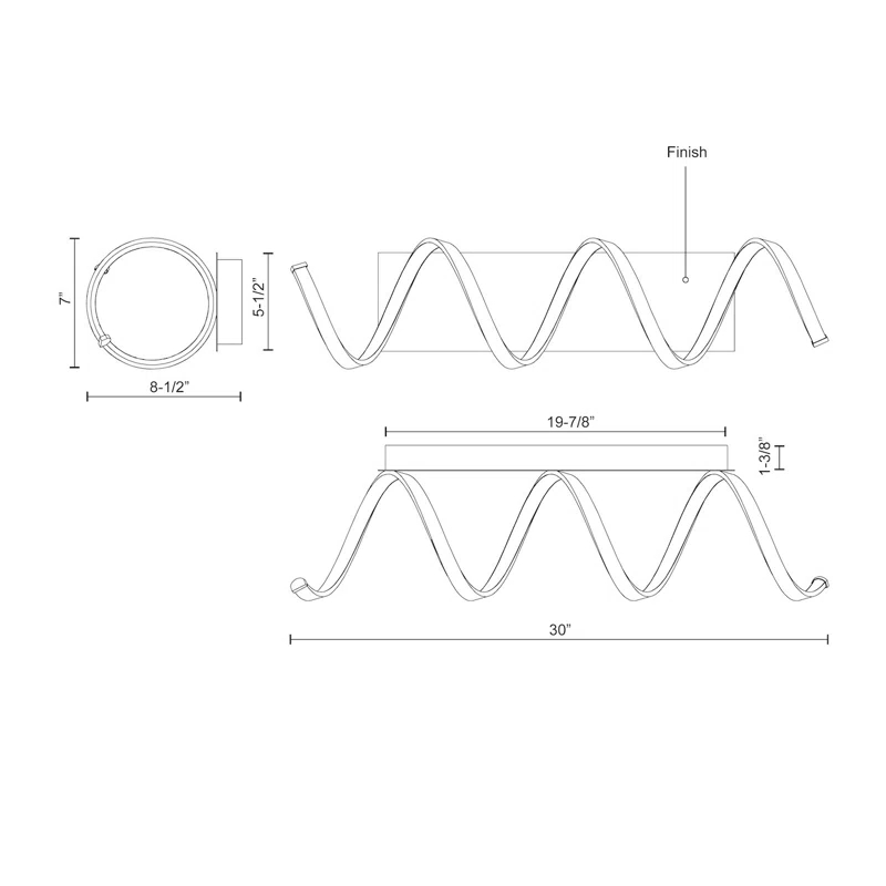 Kuzco Lighting Synergy Steel LED Flush Mounted Sconce