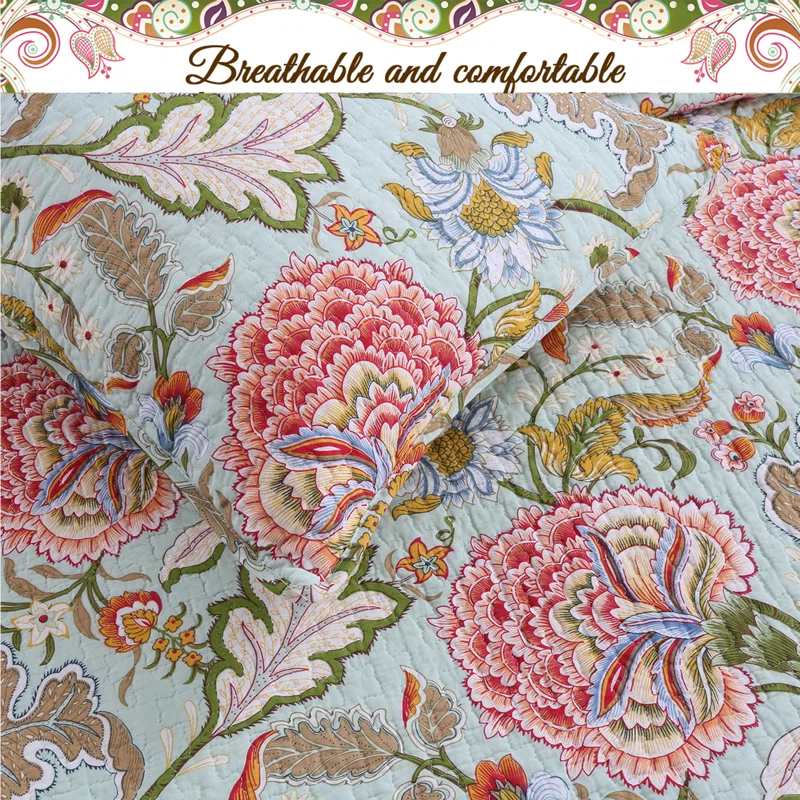 Cozy Line Home Fashion Cotton Floral Quilt Set