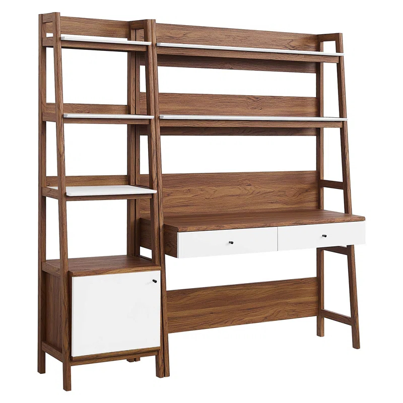 Modway Modway Bixby 2-Piece Wood Office Desk and Bookshelf