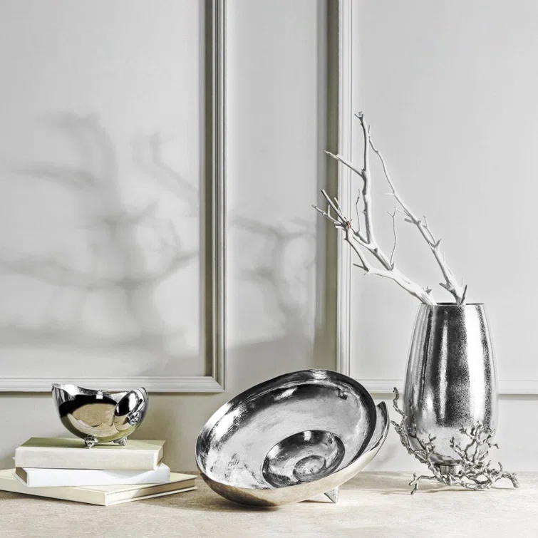 Michael Aram Large Silver Nautilus Shell Decorative Bowl