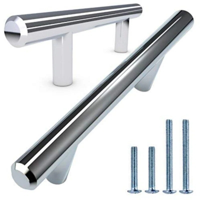Alpine Hardware Alpine Hardware Solid Stainless Steel Euro Bar Cabinet Handle Drawer Pull (1/2-inch Diameter), 10-inch Length (7.50-inch Hole Center)