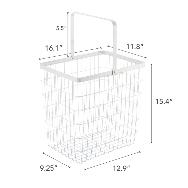 Yamazaki Home Laundry Basket, Storage Hamper, Large, Steel, Large, 8.75 gallons, 33 liters