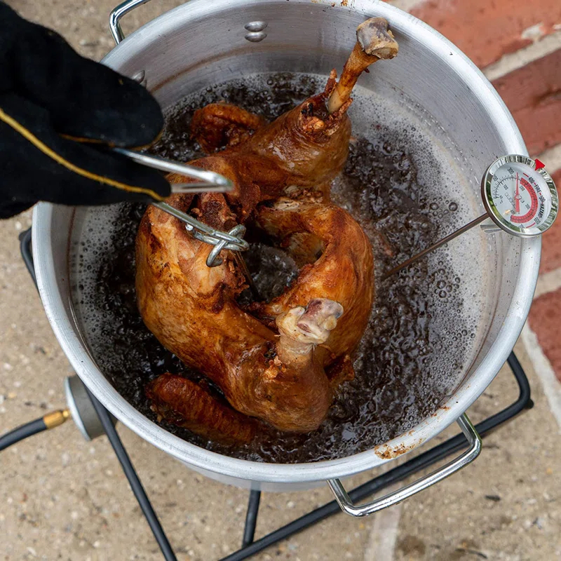 King Kooker King Kooker 30 Qt. Aluminum Turkey Pot with Drain Spigot, Lid, Lifting Rack, and Lifting Hook