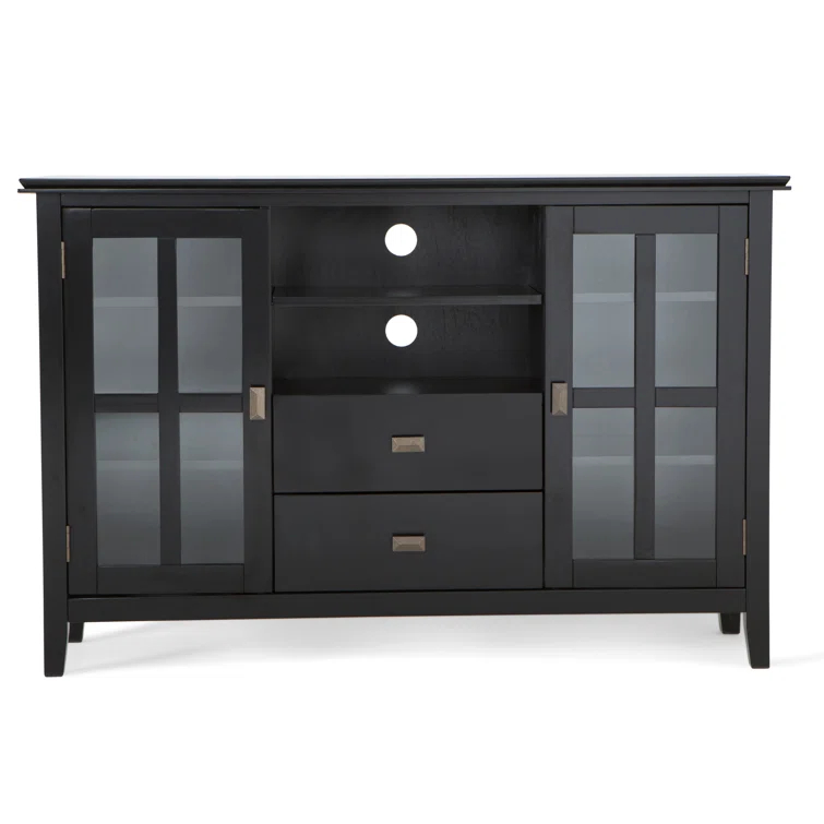 Simpli Home Artisan 53"W Solid Wood Contemporary Tall TV Stand for TVs up to 60" with Adjustable Shelves