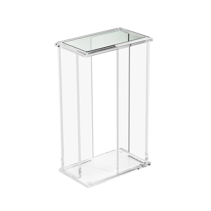 Interlude Mercer Glass Top End Table