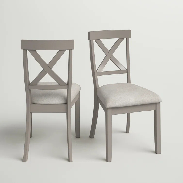 Sand & Stable™ Coastline Solid Wood Cross Back Side Chair in Gray & Reviews | Wayfair