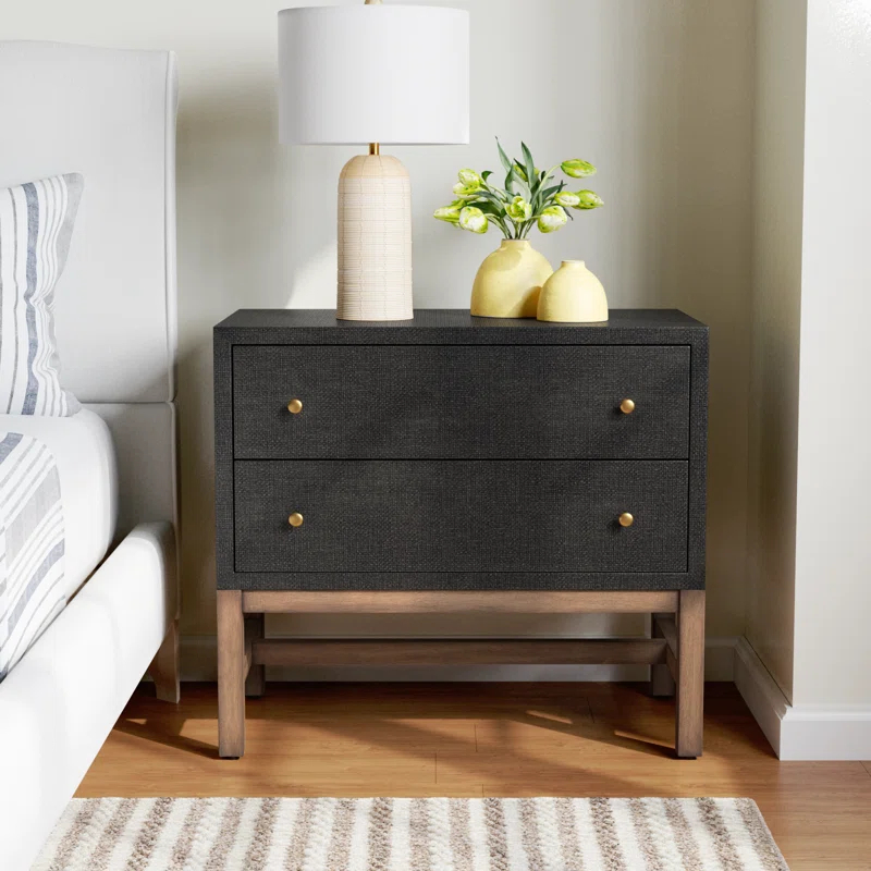 Birch Lane™ Hakana 2 - Drawer Raffia Nightstand