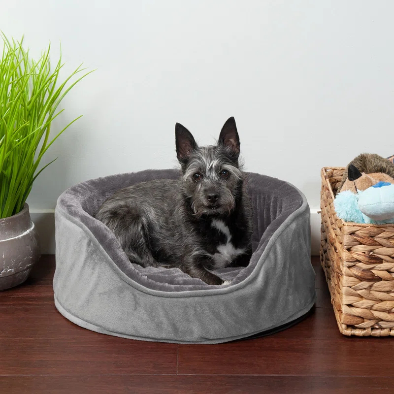 FurHaven Plush & Velvet Oval Dog Bed