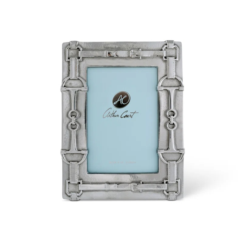 Arthur Court Designs Equestrian Silver Metal Embossed Picture Frame