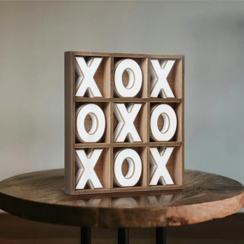 American Art Decor Noughts and Crosses Wood Tic Tac Toe Board Game & Reviews | Wayfair
