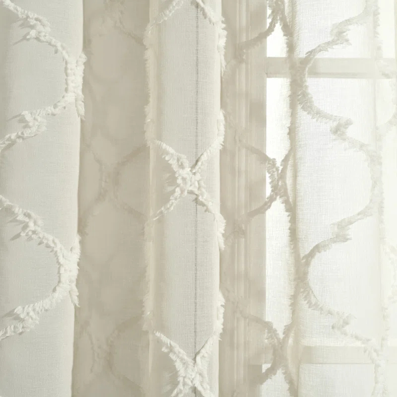 Lush Decor Avon Trellis Sheer Trellis Sheer Curtain Panels (Set of 2)