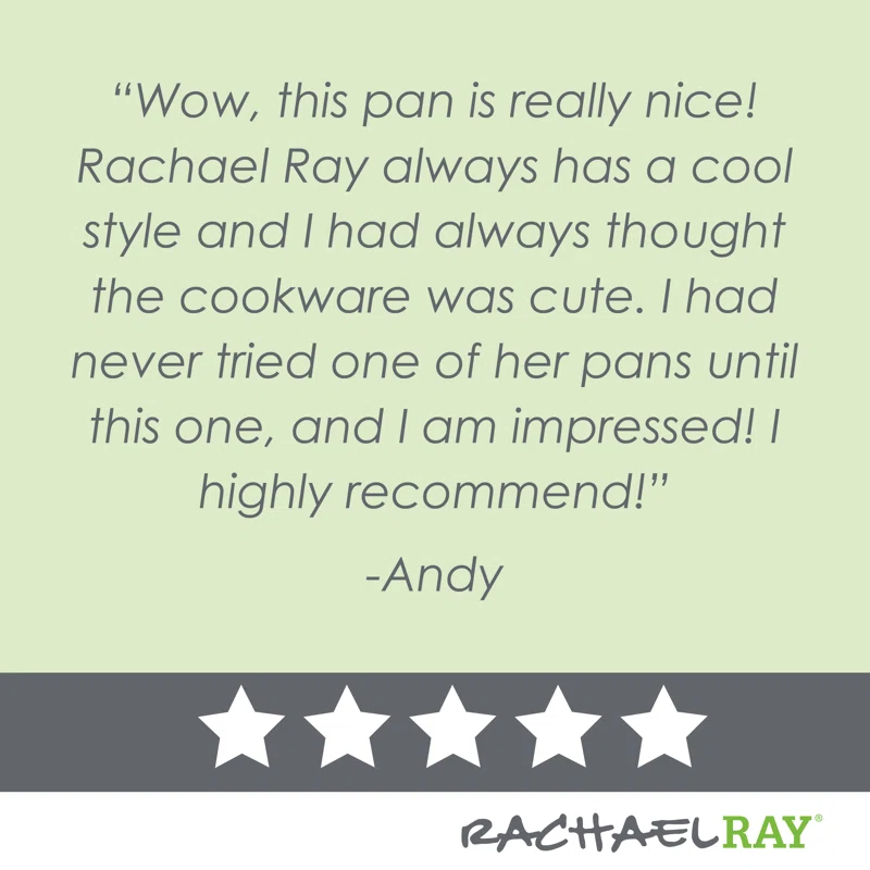 Rachael Ray Rachael Ray Create Delicious Nonstick Induction Deep Frying Pan / Skillet with Lid, 9.5 Inch
