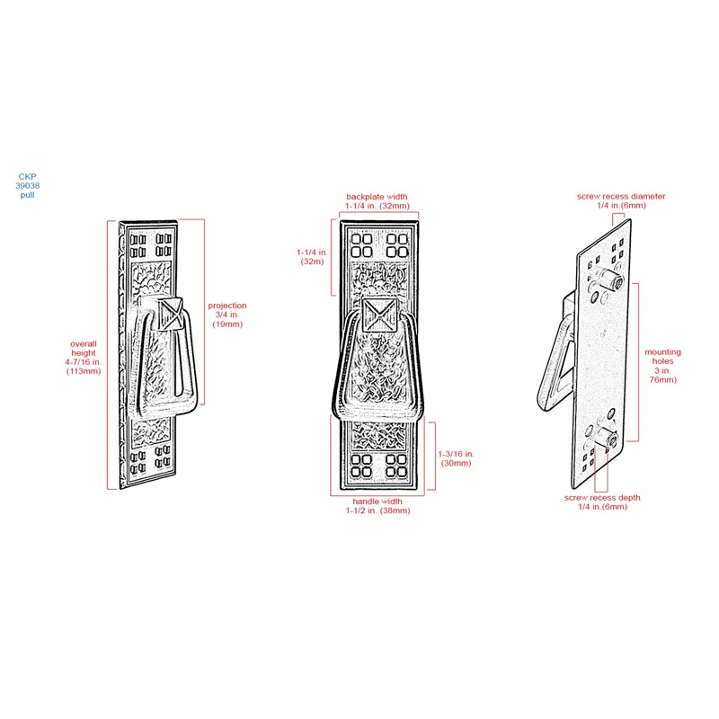 CKP Mission 3" Center to Center Ring Pull