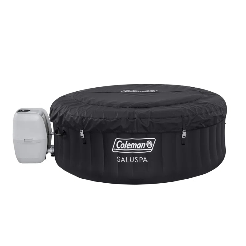 Bestway Coleman Miami AirJet Square Inflatable Hot Tub with EnergySense Cover, Black