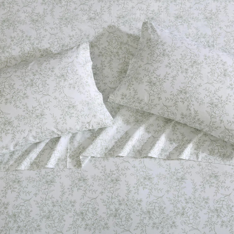 Stone Cottage Bedding Stone Cottage Hawley Floral Cotton Green Sheet Set