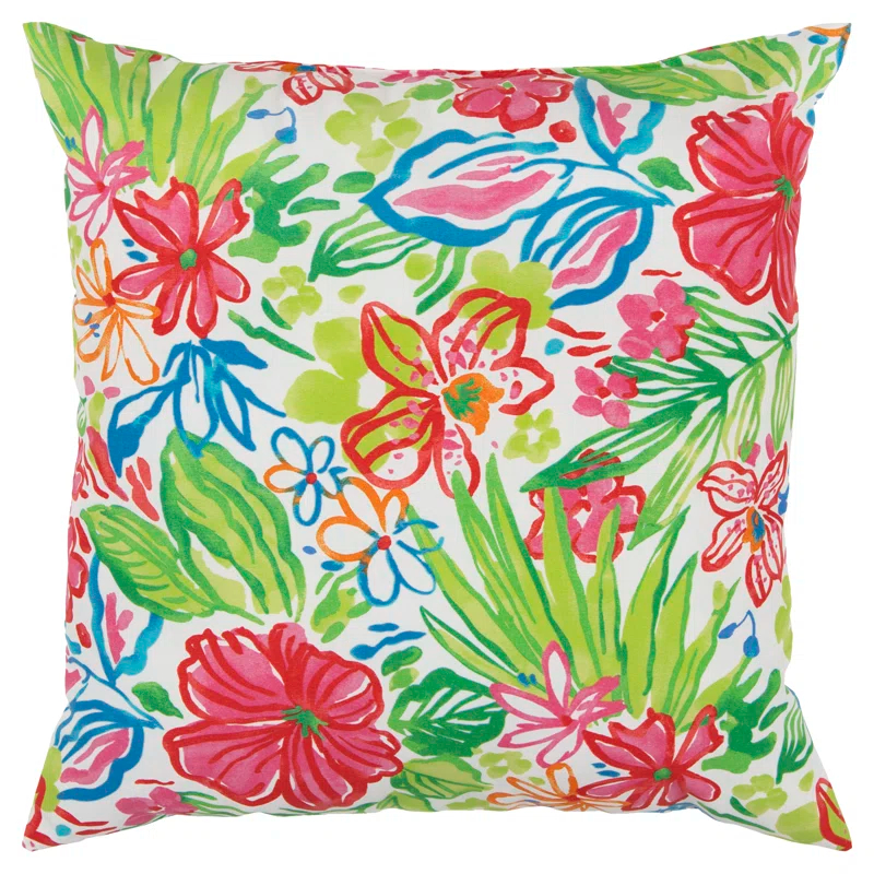 Floral Reversible Throw Pillow