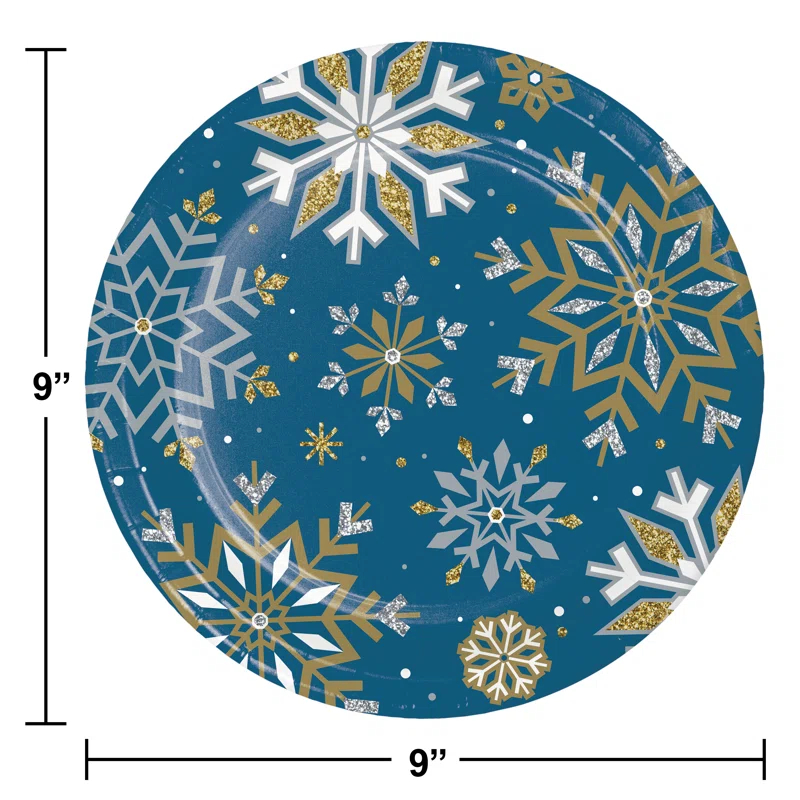 Creative Converting Creative Converting Whimsical Winter Christmas Dinner Paper Plates and Napkins Set, Serves 16