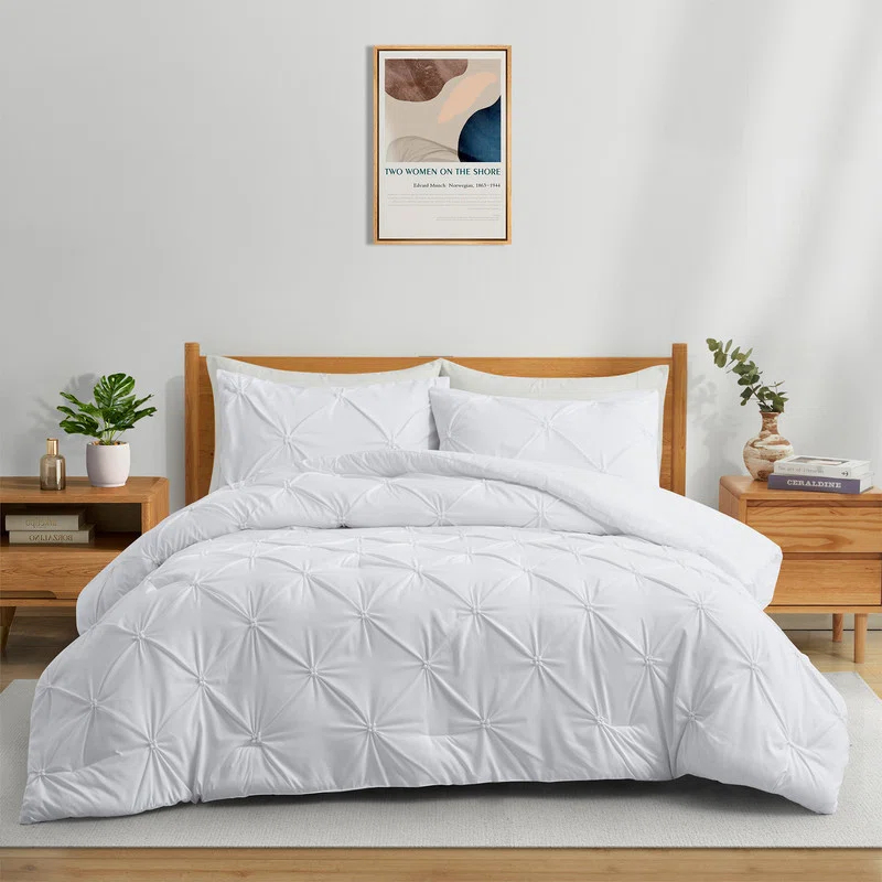 Peace Nest Box Stitch Geometric Shapes Comforter Set (Set of 3)