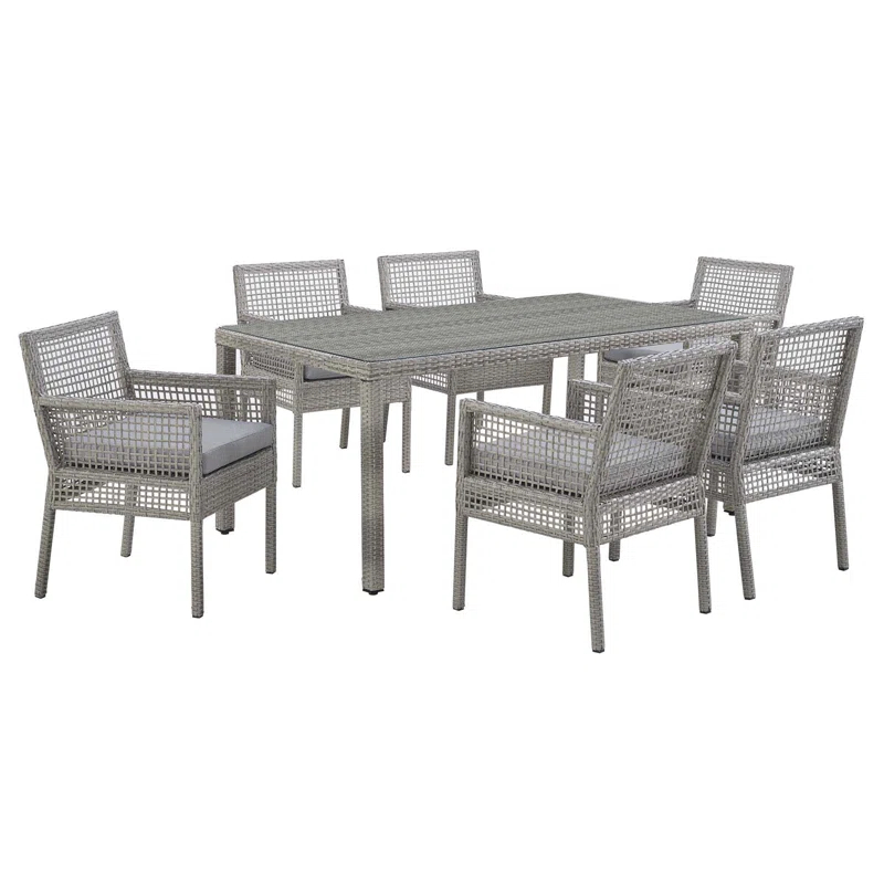 Latitude Run® Aura 7-piece Wicker Rattan Outdoor Patio Set