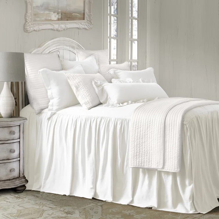HiEnd Accents Luna Washed Linen Romantic Classic Chic Casual Modern Rustic Farmhouse Bedspread Set