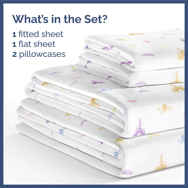 CGK Linens 4 Piece Kids Microfiber Sheet Set - Wrinkle Free - Cute, Cozy, Soft