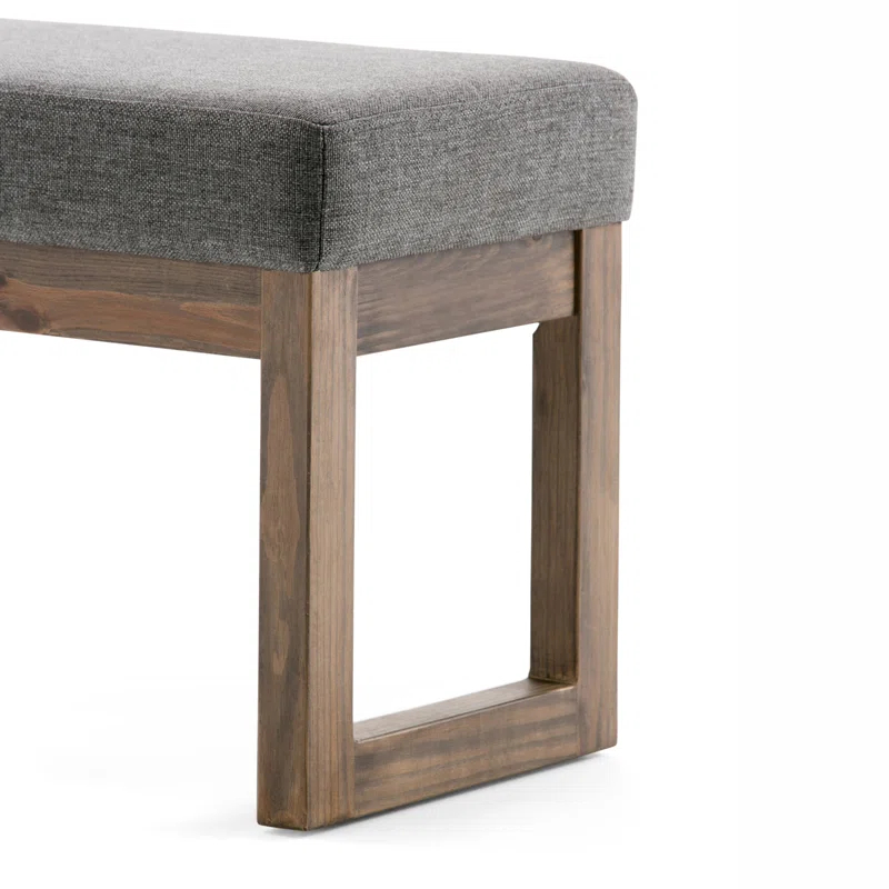 Milltown Tweed Style Fabric Upholstered Bench