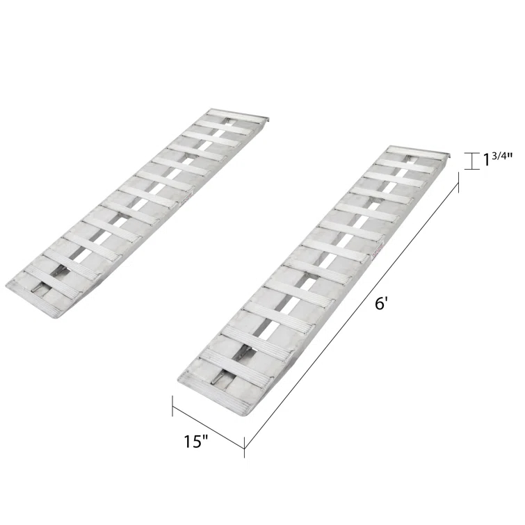 HD Ramps 72" Aluminum Truck Car Auto Trailer Ramps Auto Hauler Hook Ends 4000 lb